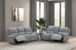 Morcote Power Sofa – Contemporary Comfort in Gray Boucle Fabric