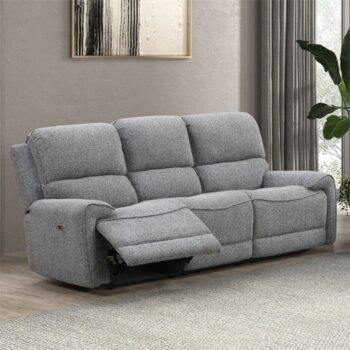 Morcote Power Sofa – Contemporary Comfort in Gray Boucle Fabric