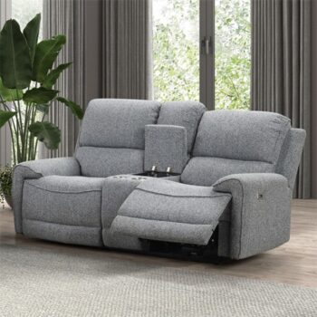 Morcote Power Loveseat – Contemporary Gray Comfort with Modern Functionality