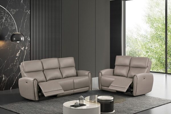 Schlieren Light Brown Power Sofa – Contemporary Comfort Meets Smart Design