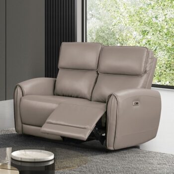 Schlieren Light Brown Power Loveseat – Compact Luxury for Two