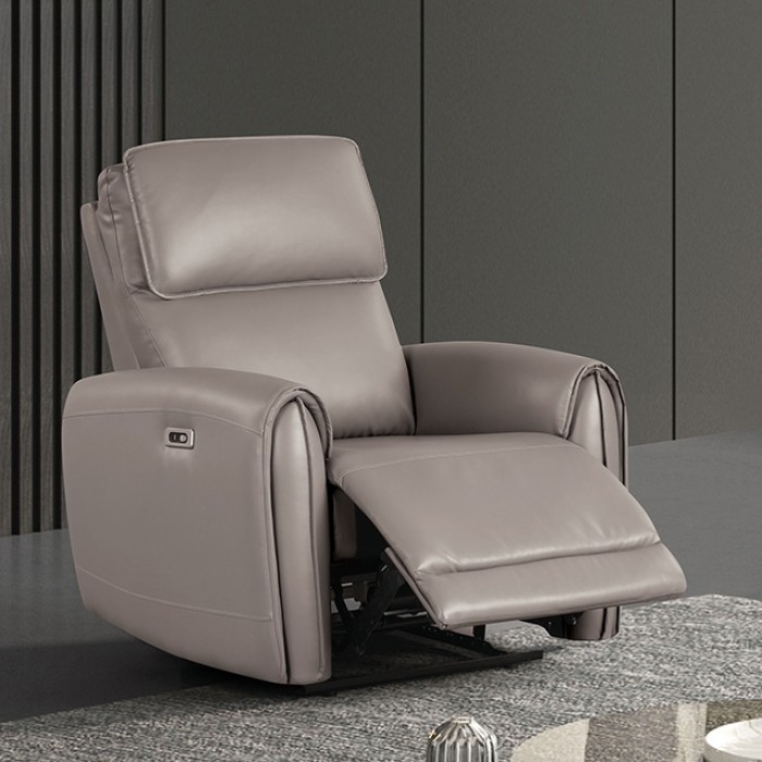Schlieren Light Brown Power Recliner Fm6012Lb-Ch-Pm By Furniture Of America | Mobilia Cleopatra 3 Schlieren Light Brown Power Recliner – Compact Power and Style