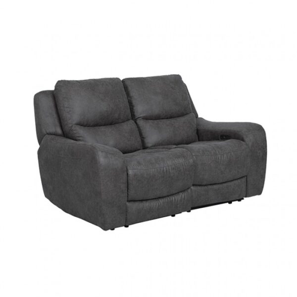 Demetrius Dark Gray Power Loveseat – Contemporary Comfort with Extra Space