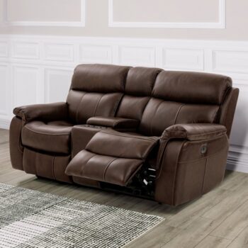 Antenor Brown Power Loveseat – Premium Comfort with Smart Storage