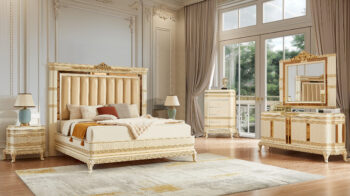 HD-1882 4PC Golden Bedroom Set