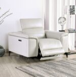 Ascona Light Taupe Power Recliner with Headrest & Footrest