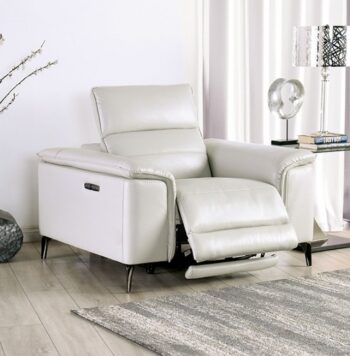 Ascona Light Taupe Power Recliner with Headrest & Footrest