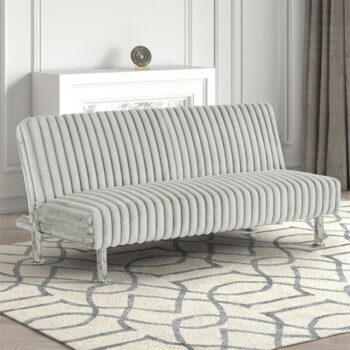 Hinwil Light Gray Futon Sofa Bed – Compact, Stylish, and Functional