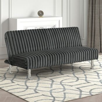 Hinwil Charcoal Futon Sofa Bed – Sleek, Space-Saving Comfort