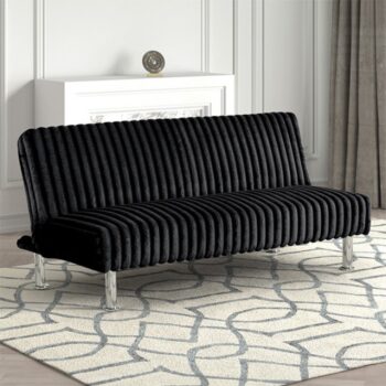 Hinwil Black Futon Sofa Bed – Smart Style for Modern Living
