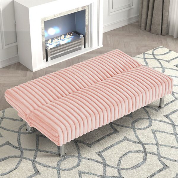 Hinwil Pink Futon Sofa Bed – Stylish Versatility for Modern Living