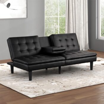 Eidsberg Black Futon Sofa Bed – Smart Comfort Meets Sleek Design