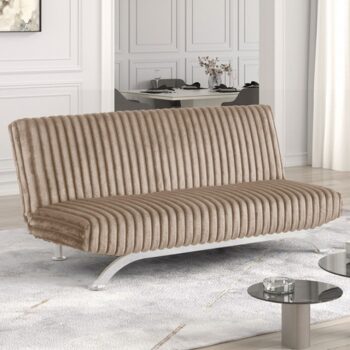 Villeneuve Taupe Futon Sofa Bed – Modern Space-Saving Comfort