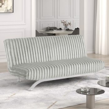 Villeneuve Light Gray Futon Sofa Bed – Contemporary Comfort with Everyday Versatility