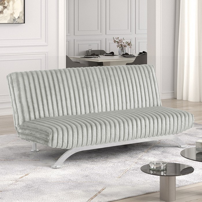 Villeneuve Light Gray Futon Sofa Bed Fm2906Lg Contemporary Comfort By Furniture Of America | Mobilia Cleopatra 3 Villeneuve Light Gray Futon Sofa Bed – Contemporary Comfort with Everyday Versatility