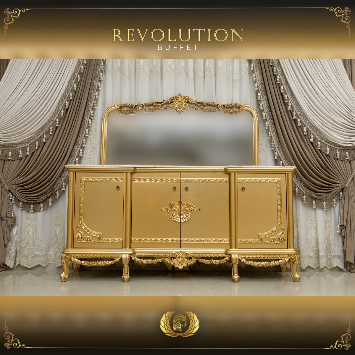 Handmade Revolution 4 Door Buffet | Mobilia Cleopatra 3 Revolution Buffet