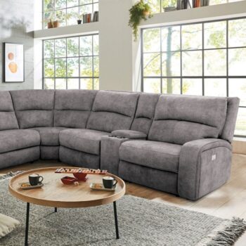 Apostolos Power Sectional – Comfort & Elegance in Light Gray