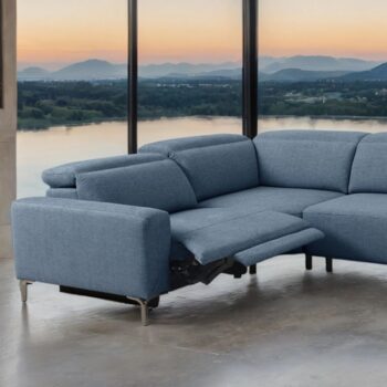 Melancton Power Sectional – Contemporary Comfort in Blue