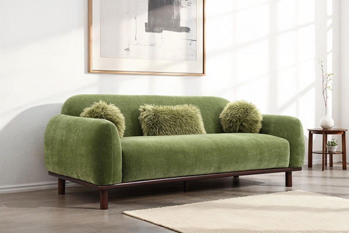 Mellone Olive Green Mid-Century Modern Sofa