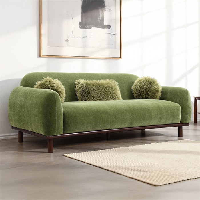 Mellone Mid-Century Modern Sofa In Olive Green Fm64007Gr-Sf By Furniture Of America | Mobilia Cleopatra 3 Mellone Mid-Century Modern Sofa in Olive Green – A Bold, Stylish Statement
