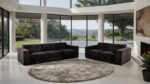 Kimara Black Sofa (Compressed Foam) – Modern Comfort with Easy Delivery