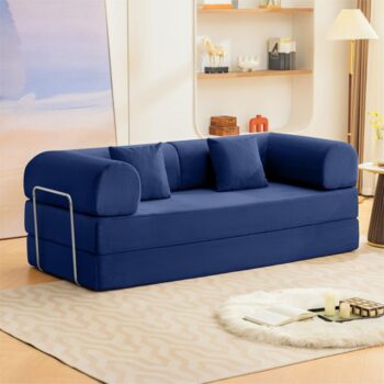 Perri 79" Blue Compressed Sofa – Stylish Comfort with Modern Functionality