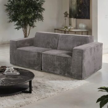Kimara Dark Gray Compressed Loveseat – Modern Comfort in a Compact Design
