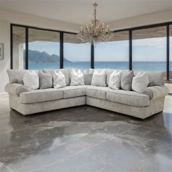 Nerone Sectional – Gray Transitional Fabric Sofa