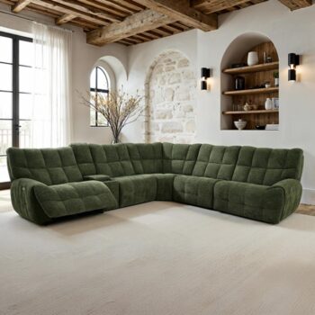 Clemens Jade Green Power Sectional – Transitional Style Meets Modern Comfort