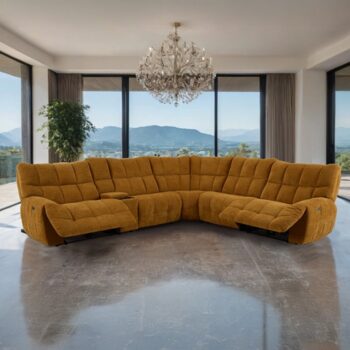 Clemens Butterscotch Power Sectional – Transitional Design with Modern Luxury
