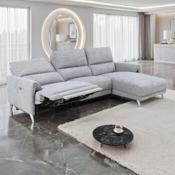 Brande Gray Chenille Power Sectional with Right Chaise – Contemporary Luxury and Comfort