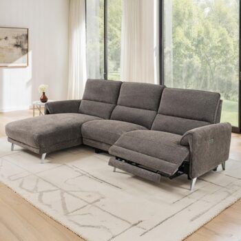 Brande Brown Chenille Power Sectional with Left Chaise – Comfort with a Modern Edge