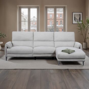 Brande Light Gray Chenille Power Sectional with Right Chaise – Modern Style Meets Everyday Comfort