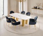 Northall Black Contemporary Arm Chair with Gold Legs – Set of 2