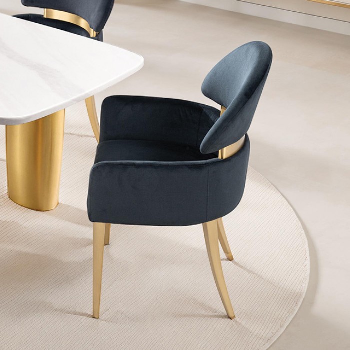 Northall Black Contemporary Arm Chair With Gold Legs Set Of 2 By Furniture Of America | Mobilia Cleopatra 3 Northall Black Contemporary Arm Chair with Gold Legs – Set of 2