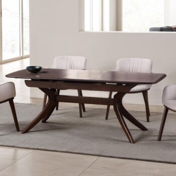 Hadsten 78-Inch Mid-Century Modern Dining Table – Rich Walnut