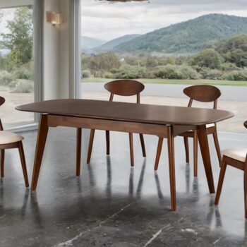 Buren Mid-Century Modern Extendable Dining Table – Rich Walnut
