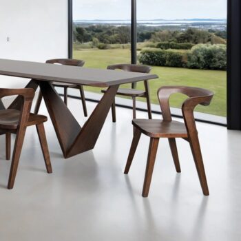 Romont Dining Table – Mid-Century Modern Elegance in Rich Walnut