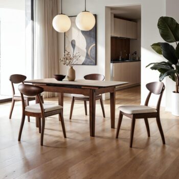 Croglio 5 Pc Dining Table Set – Mid-Century Modern Elegance