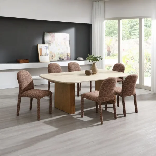 Lidi Side Chair in Brown Chenille Set of 2 By ACME - Image 4