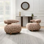 Lynn Accent Chair in Brown Pattern Fabric AC02678 By ACME - Image 2