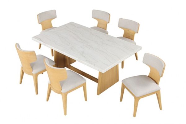 Caerwys 7 Pc Dining Table Set – Where Natural Elegance Meets Modern Design