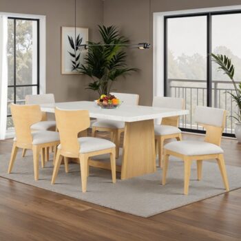 Caerwys 7 Pc Dining Table Set – Where Natural Elegance Meets Modern Design