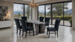 Selsey Dining Table – Contemporary Sophistication in Black Faux Marble