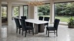 Selsey Dining Table, White Stone Top – Modern Dining with Timeless Grace