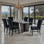 Selsey 7 Pc Dining Table Set – Modern Sophistication in All Black