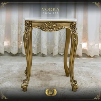 Handmade Gold Beige Vodka End Table |