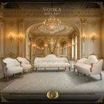 4Pcs Handmade Gold Beige Vodka Sofa Set - Image 2