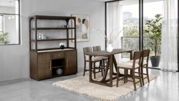 Vellara Counter Height Table with Wood Top – Dark Walnut Transitional Dining | Mobilia Cleopatra