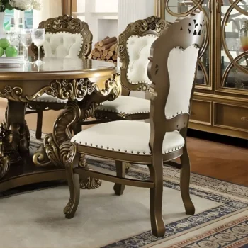 Met Ant Gold & Perfect Brown Side Chair Set of 2 HD-8008 By Homey Design